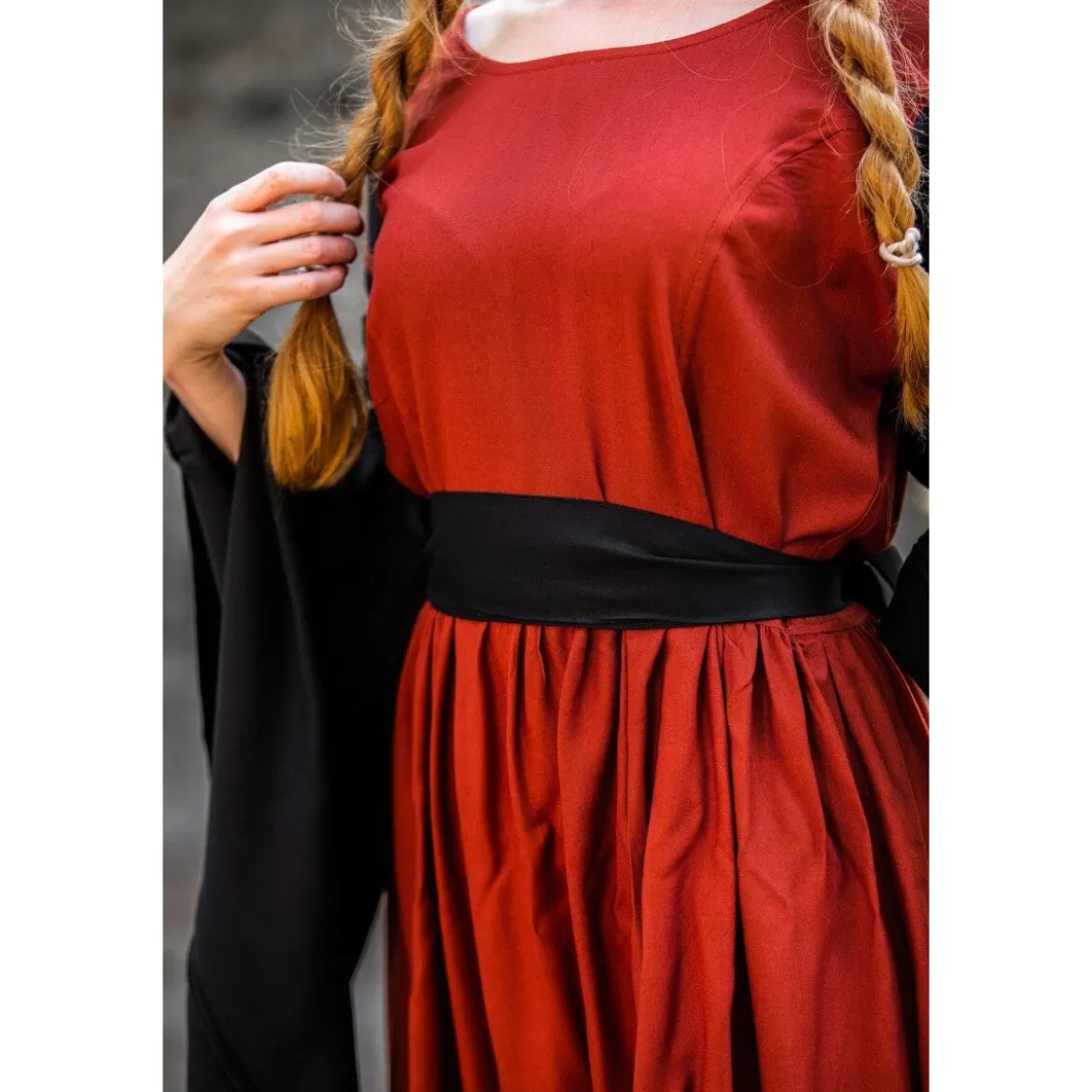 Mittelalter Kleid Dorell rot-schwarz