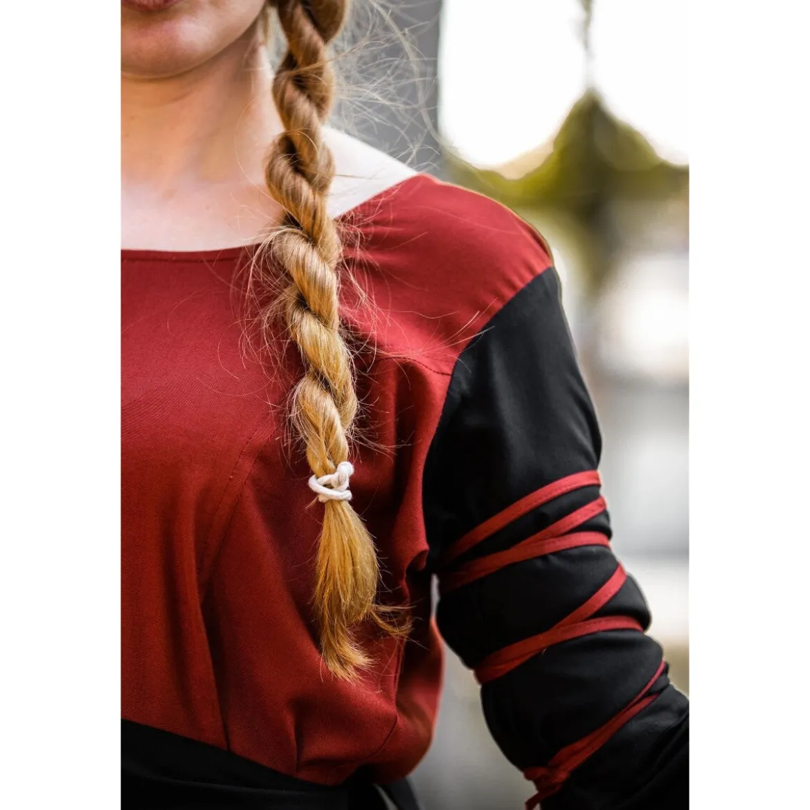 Mittelalter Kleid Dorell rot-schwarz