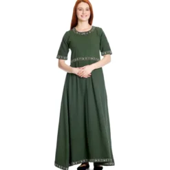 Mittelalter Kleid Ennlin mit Kurzarm grün