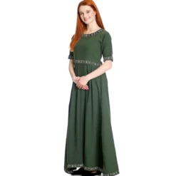 Mittelalter Kleid Ennlin mit Kurzarm grün