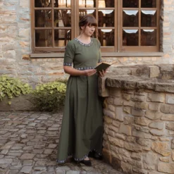 Mittelalter Kleid Ennlin mit Kurzarm grün