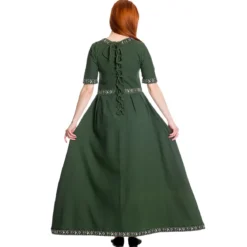 Mittelalter Kleid Ennlin mit Kurzarm grün
