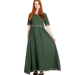 Mittelalter Kleid Ennlin mit Kurzarm grün