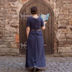 Mittelalter Kleid Ennlin mit Kurzarm blau