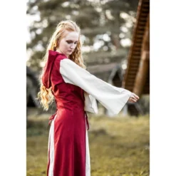 Mittelalter Kleid Genefe rot-beige