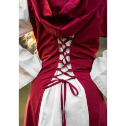 Mittelalter Kleid Genefe rot-beige