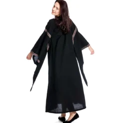 Mittelalter Kleid Ida mit Trompetenärmel schwarz