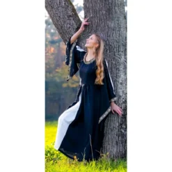 Mittelalter Kleid Ivette schwarz-weiß