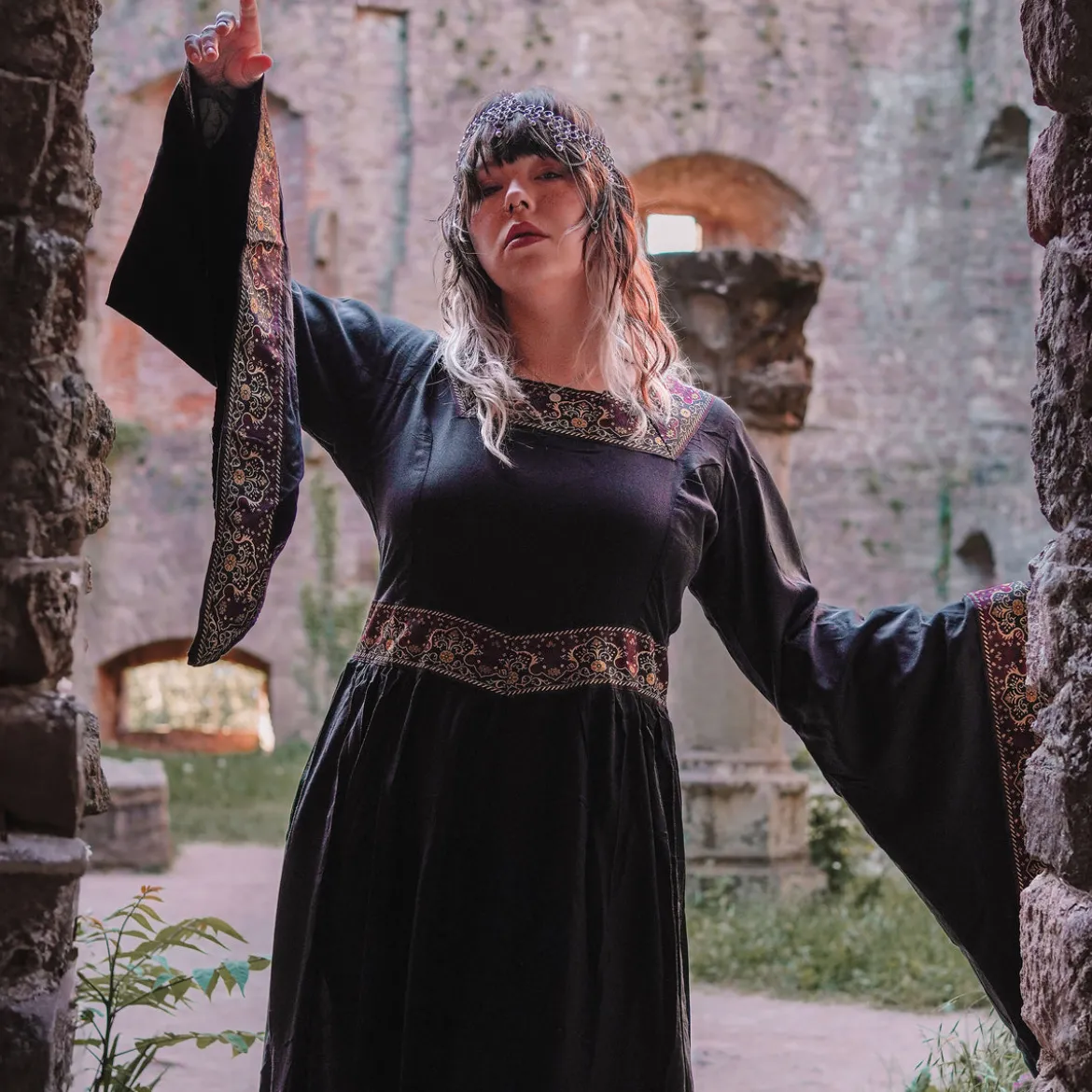 Mittelalter Kleid Katharina schwarz