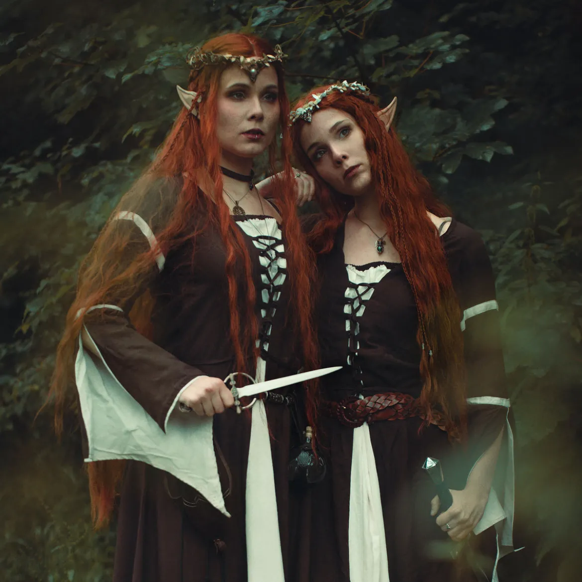 Mittelalter Kleid Katherina braun-natur