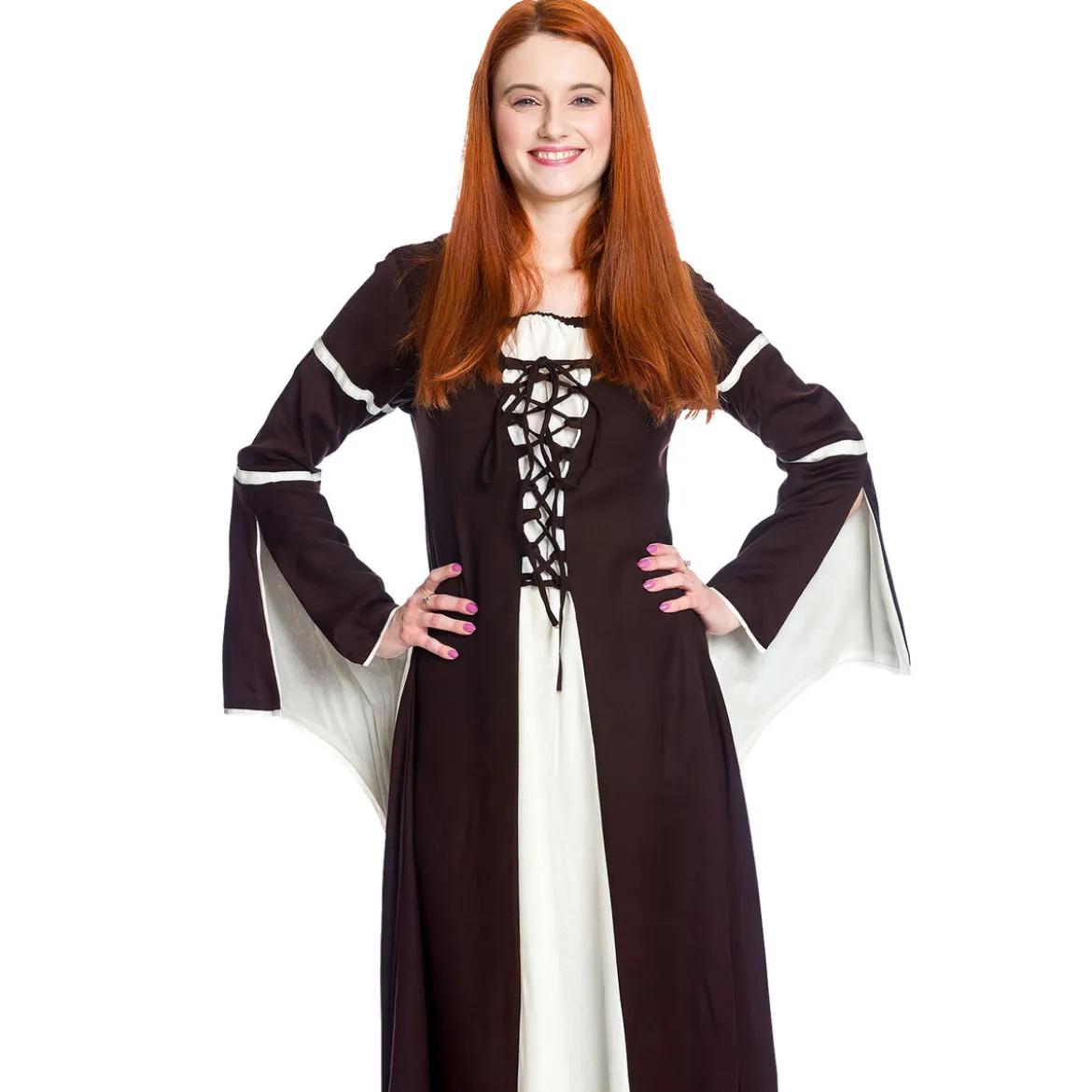 Mittelalter Kleid Katherina braun-natur
