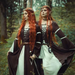 Mittelalter Kleid Katherina braun-natur