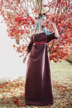 Mittelalter Kleid Kurzarm braun