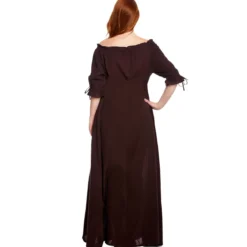 Mittelalter Kleid Kurzarm braun