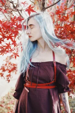 Mittelalter Kleid Kurzarm braun