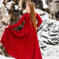 Mittelalter Kleid Leinen rot