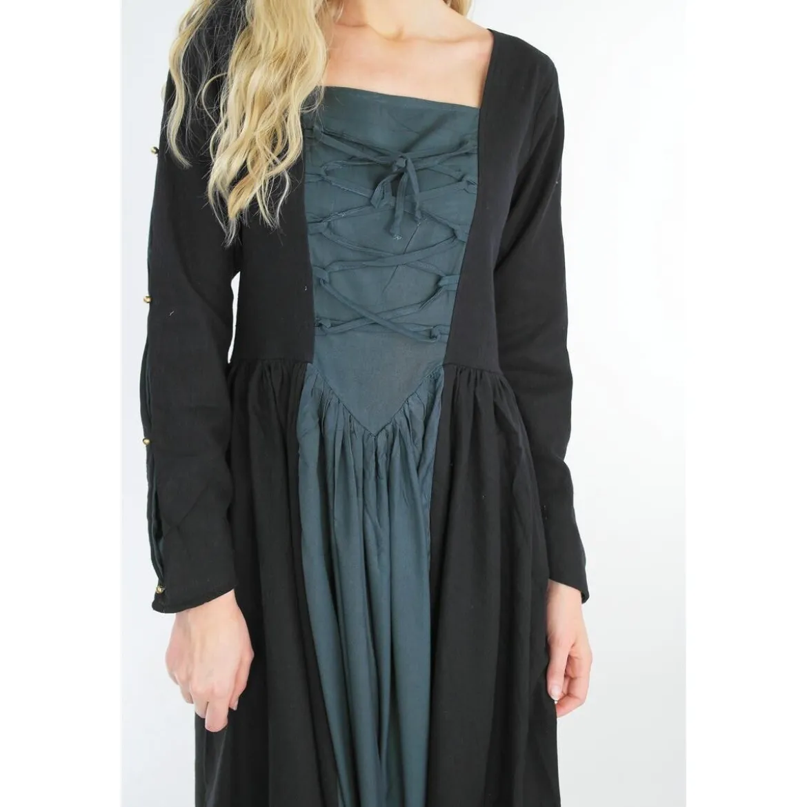 Mittelalter Kleid Medusa schwarz-blau