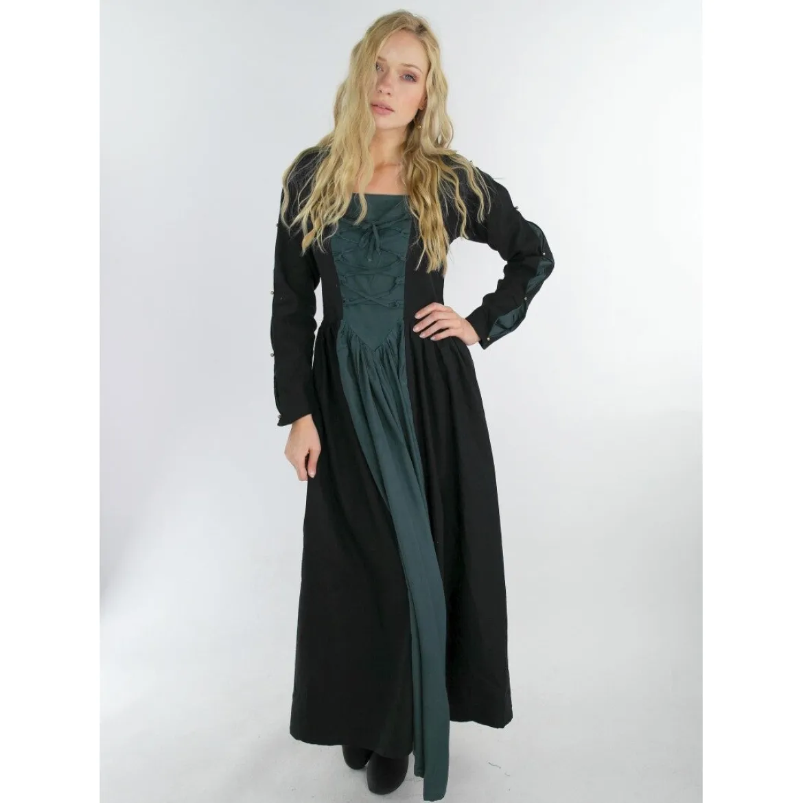 Mittelalter Kleid Medusa schwarz-blau
