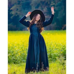 Mittelalter Kleid Medusa schwarz-blau