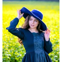 Mittelalter Kleid Medusa schwarz-blau