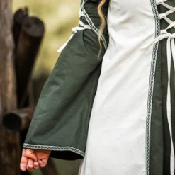 Mittelalter Kleid mit Schnürung grün-natur
