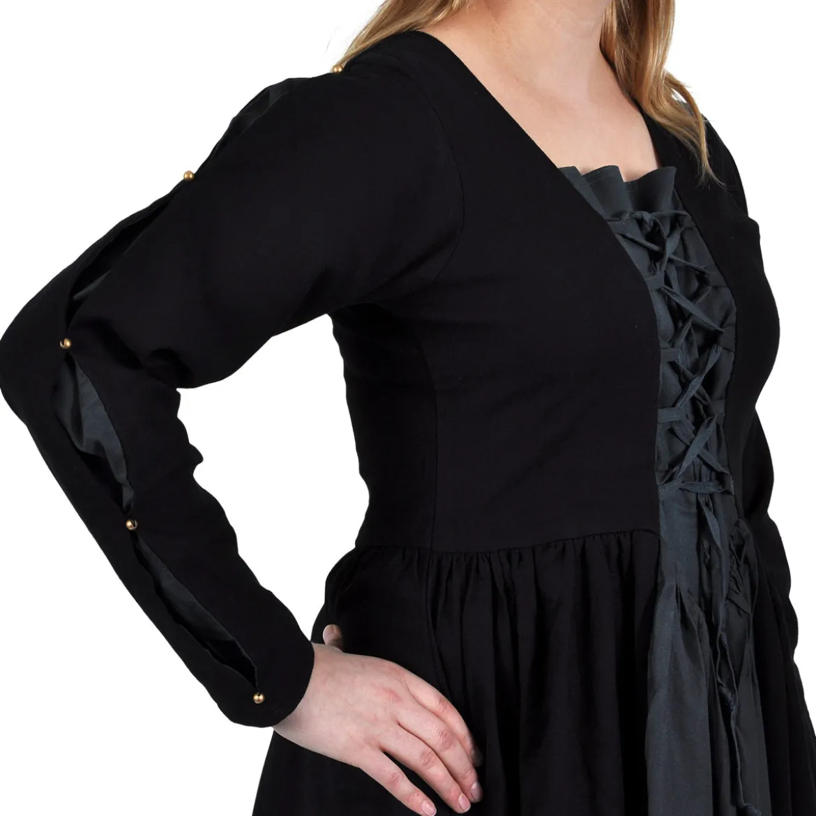 Mittelalter Kleid Orianne schwarz-blaugrau
