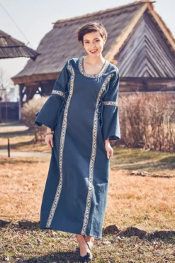 Mittelalter Kleid Reinhild blau