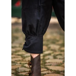 Mittelalter Kniebundhose Laurence mit Unterbeinschnürung schwarz