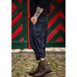 Mittelalter Kniebundhose Laurence mit Unterbeinschnürung schwarz