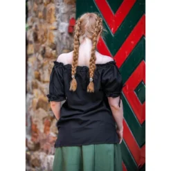 Mittelalter Kurzarmbluse Otilia schwarz