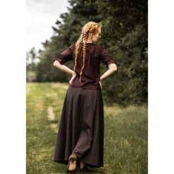 Mittelalter Kurzarmbluse Sandra dunkelbraun