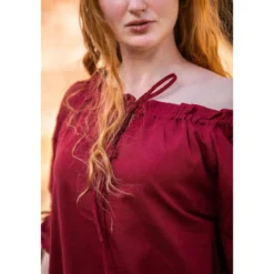 Mittelalter Kurzarmbluse Sandra rot