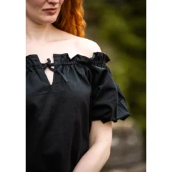 Mittelalter Kurzarmbluse Verena schwarz