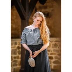 Mittelalter Kurzarmbluse Verena blau