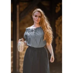 Mittelalter Kurzarmbluse Verena blau