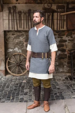 Mittelalter Kurzarmtunika Aegir grau