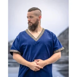 Mittelalter Kurzarm Tunika Loki blau