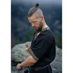 Mittelalter Kurzarm Tunika Loki schwarz