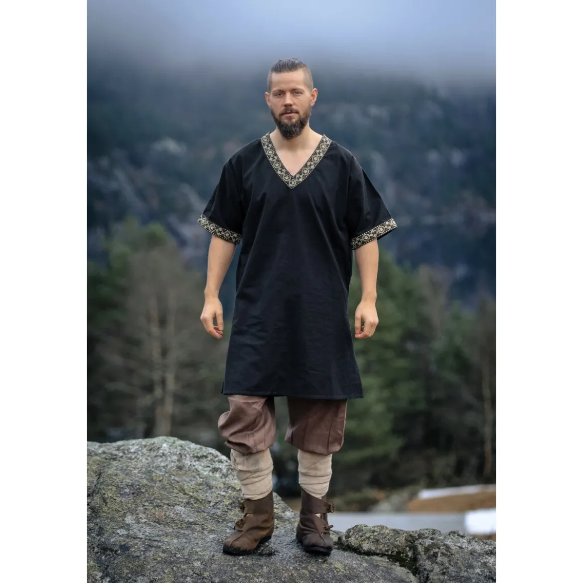 Mittelalter Kurzarm Tunika Loki schwarz