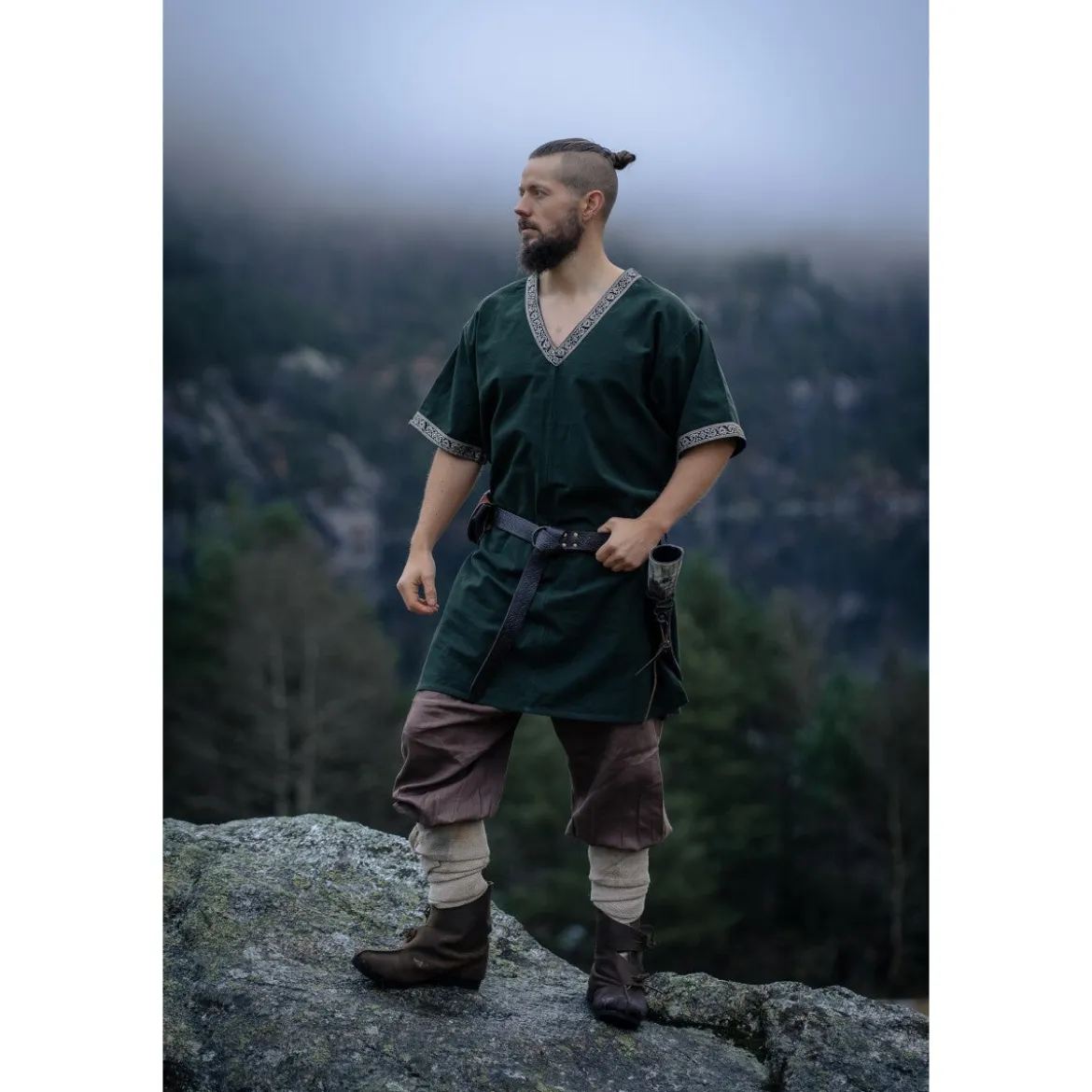 Mittelalter Kurzarm Tunika Loki grün