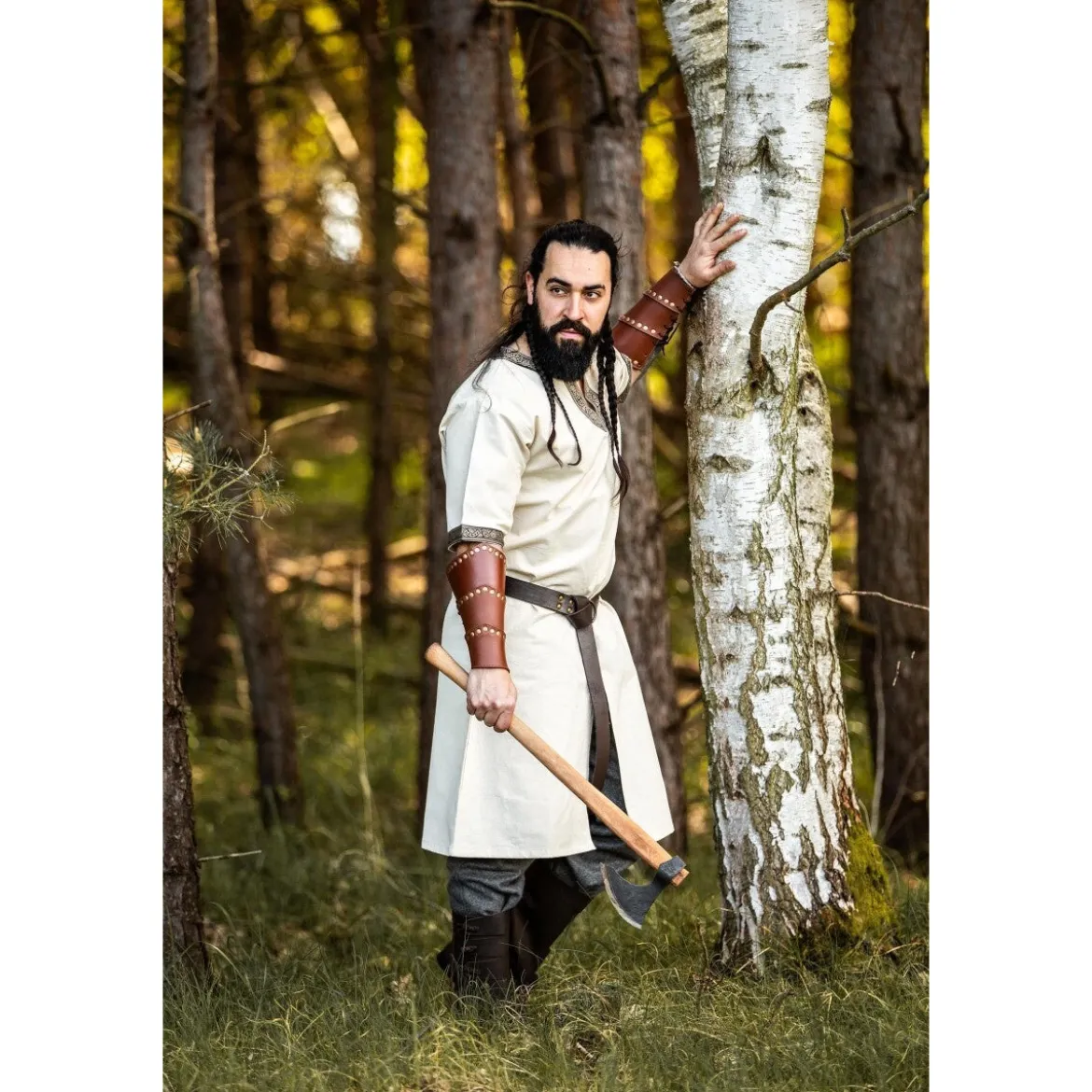 Mittelalter Kurzarm Tunika Richard beige