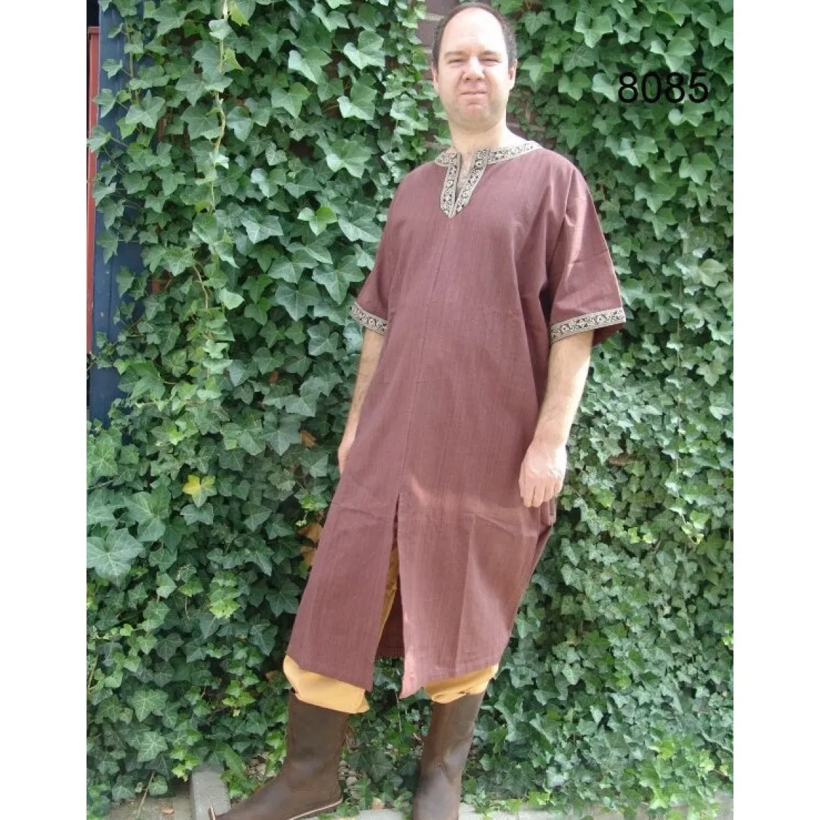 Mittelalter Kurzarm Tunika Richard kastanie