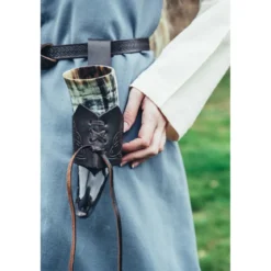 Mittelalter Leder Trinkhornhalter mit keltischem Knoten