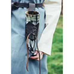 Mittelalter Leder Trinkhornhalter mit keltischem Knoten