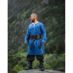Mittelalter Leinentunika Halvar blau