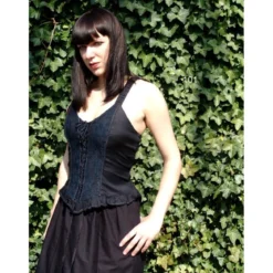 Mittelalter Miedertop Enya schwarz