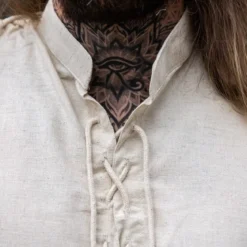 Mittelalter Schnürhemd Henn ärmellos beige