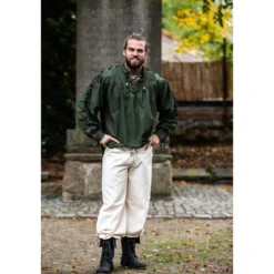 Mittelalter Schnürhemd mit Ösen Adrian grün