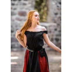 Mittelalter Sommerbluse Adele ärmellos schwarz
