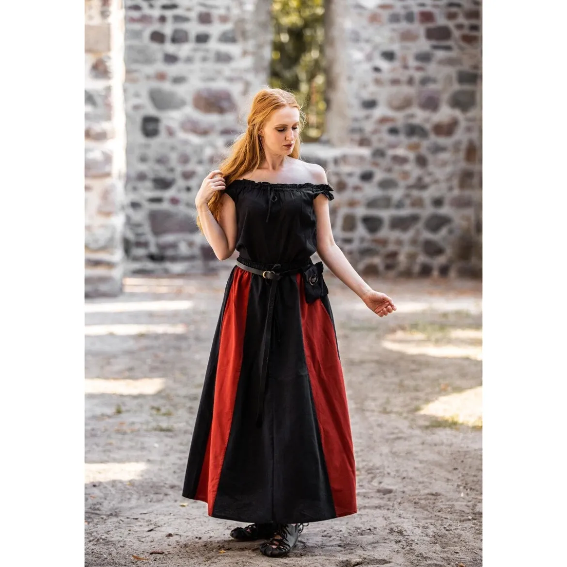 Mittelalter Sommerbluse Adele ärmellos schwarz